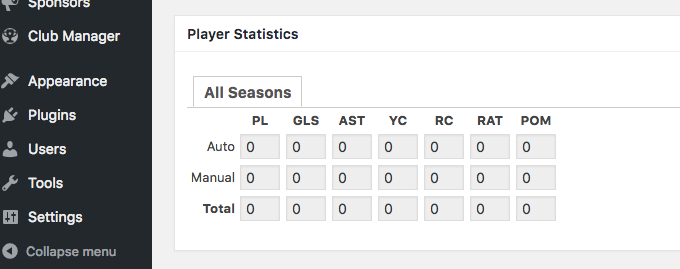 Player statistics